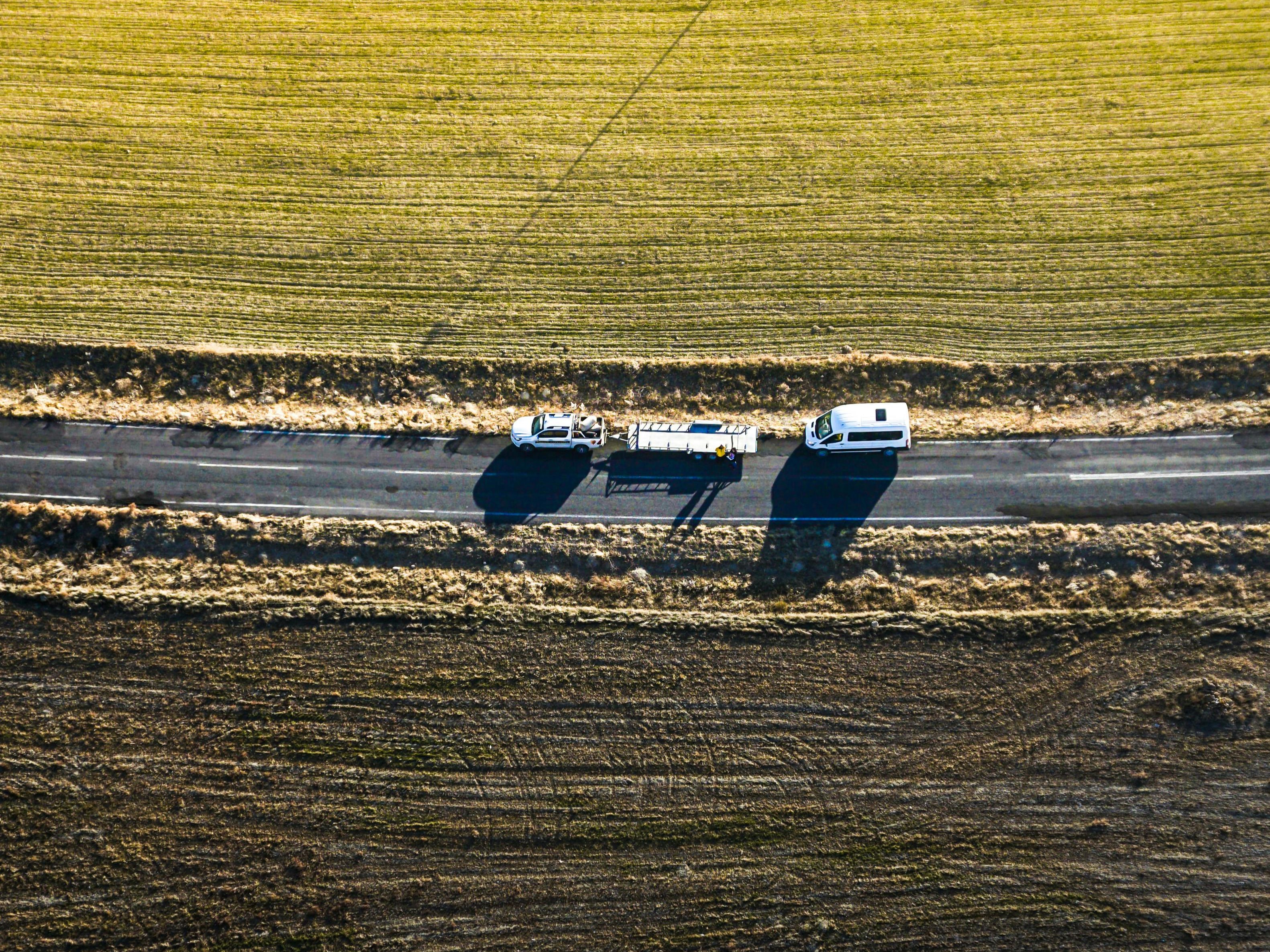 Car towing a trailer