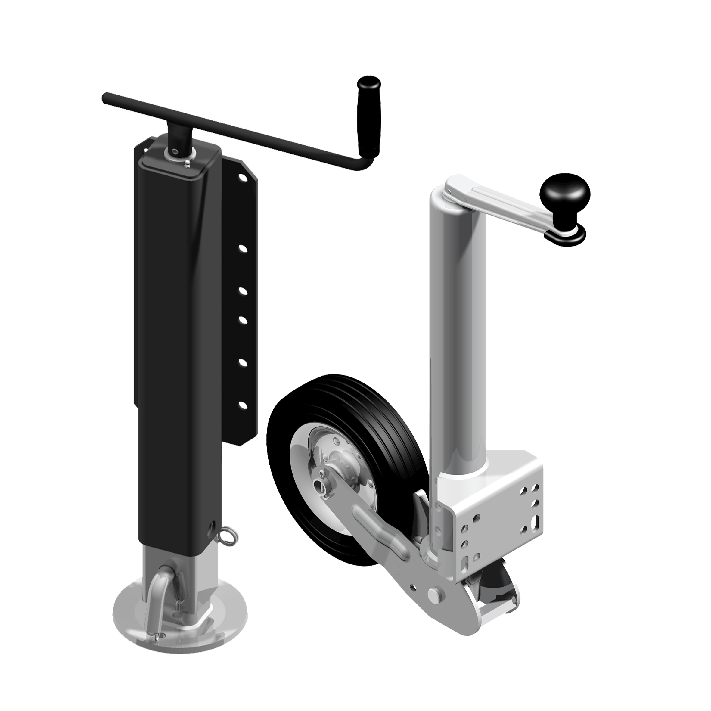 Prop stands and jockey wheels